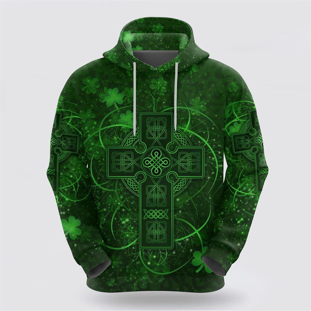 St Patrick’s Day Hoodie, Ireland Hoodie Irish Saint Patricks Day Celtic Cross, St Patricks Day Shirts