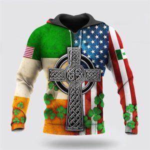 St Patrick’s Day Hoodie, Irish American Flag&hellip;
