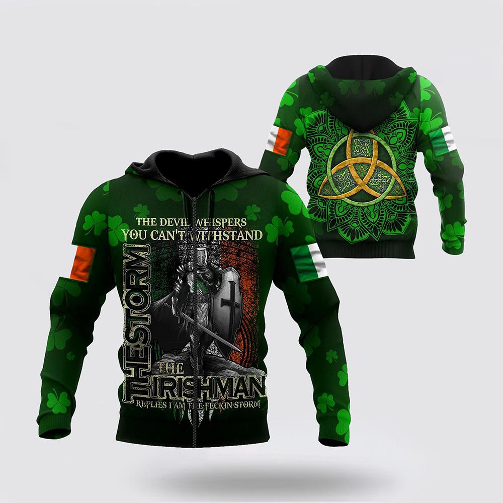 St Patrick’s Day Hoodie, Irish St Patrick Day All Over Print Hoodie, St Patricks Day Shirts