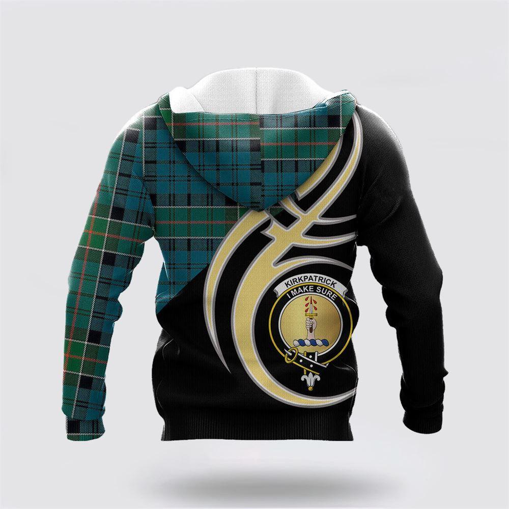 St Patrick’s Day Hoodie, Kirkpatrick Clan Tartan Hoodie, Family Crest Pullover Hoodie Believe In Me, St Patricks Day Shirts