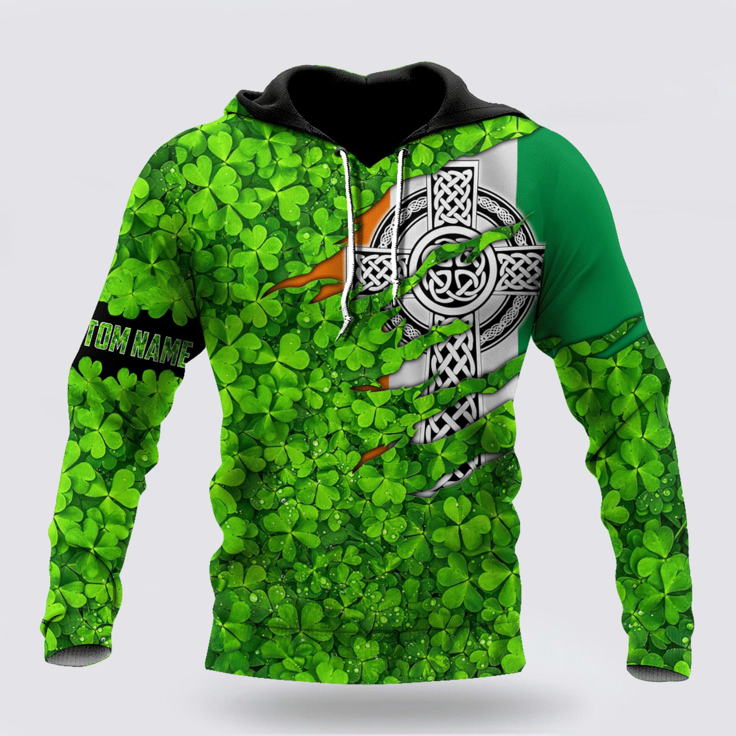 St Patrick’s Day Hoodie, Premium Personalized Name Irish Saint Patrick’s Day 3D All Over Printed Unisex Shirts, St Patricks Day Shirts