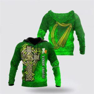 St Patrick s Day Hoodie Premium Unisex Hoodie Custom Name Irish St Patricks Celtic Cross And The Irish Harp St Patricks Day Shirts 2 rhljud.jpg