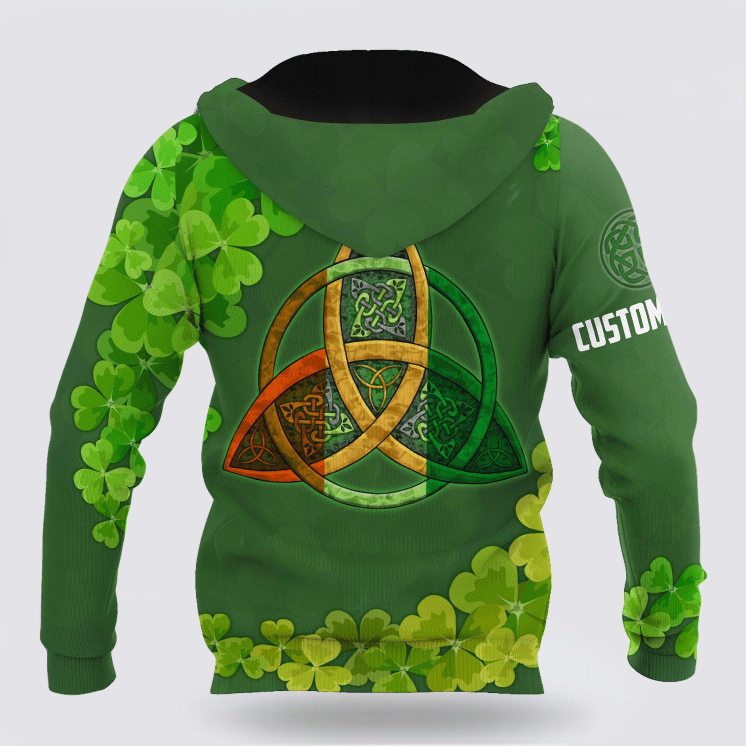 St Patrick’s Day Hoodie, Premium Unisex Hoodie Custom Name Irish St Patricks Celtic Knot, St Patricks Day Shirts
