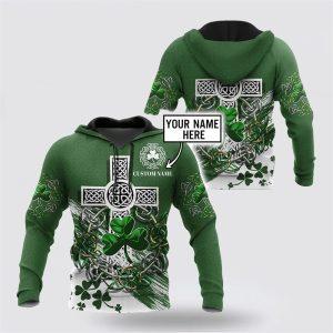 St Patrick s Day Hoodie Premium Unisex Hoodie Custom Name Irish St Patricks Day The Cross And Shamrock St Patricks Day Shirts 2 phzhra.jpg