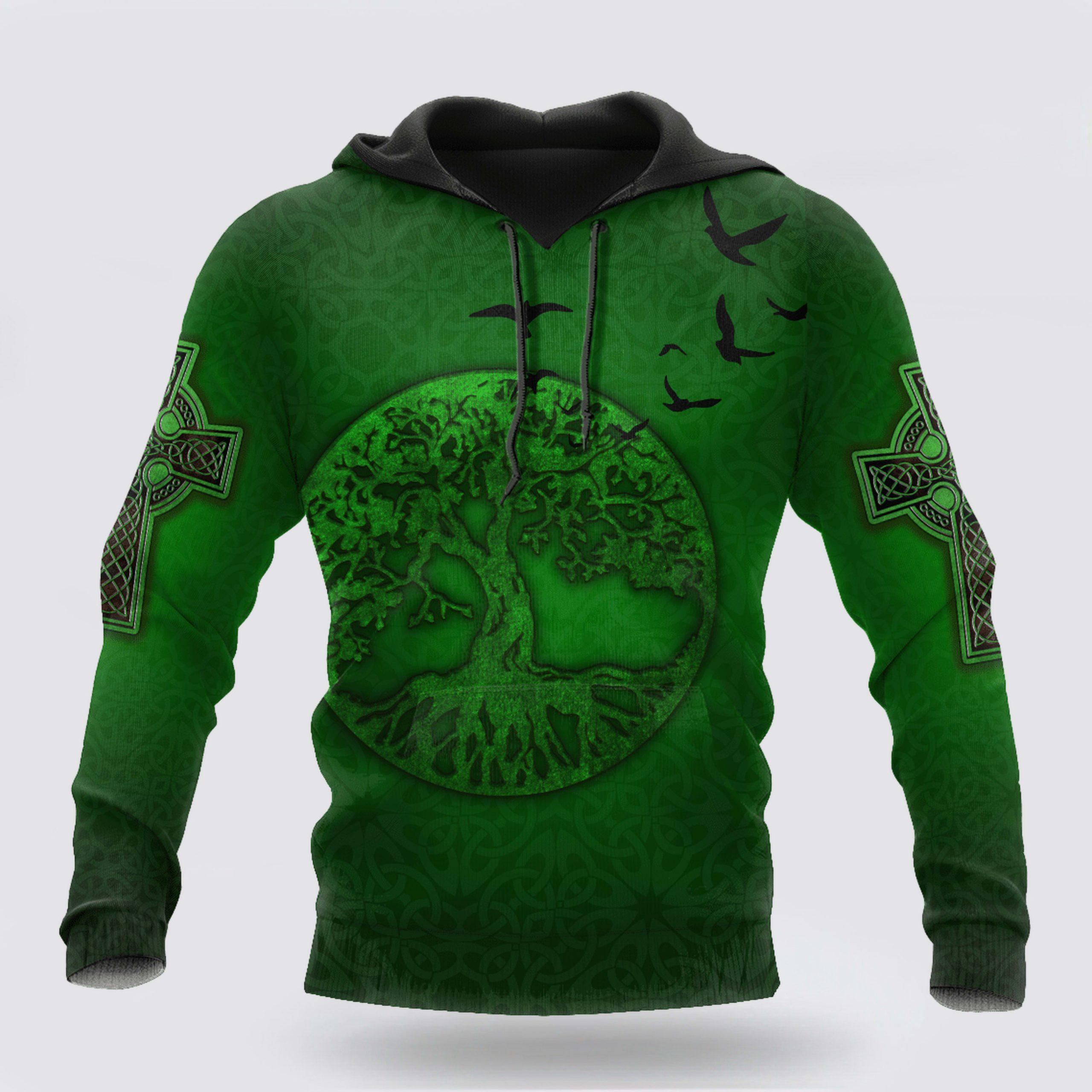 St Patrick’s Day Hoodie, Premium Unisex Hoodie Irish St Patricks Tree Of Life, St Patricks Day Shirts