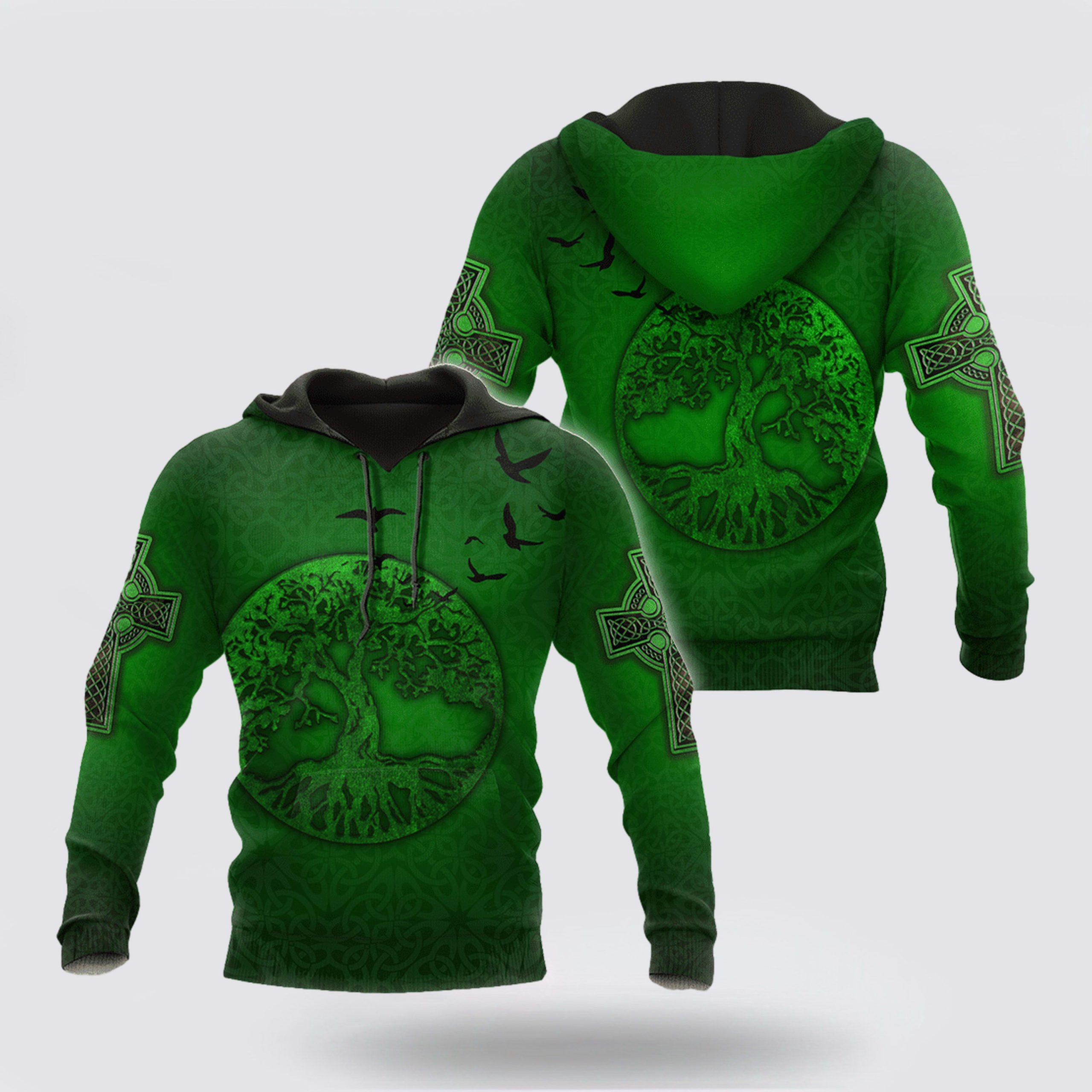 St Patrick’s Day Hoodie, Premium Unisex Hoodie Irish St Patricks Tree Of Life, St Patricks Day Shirts