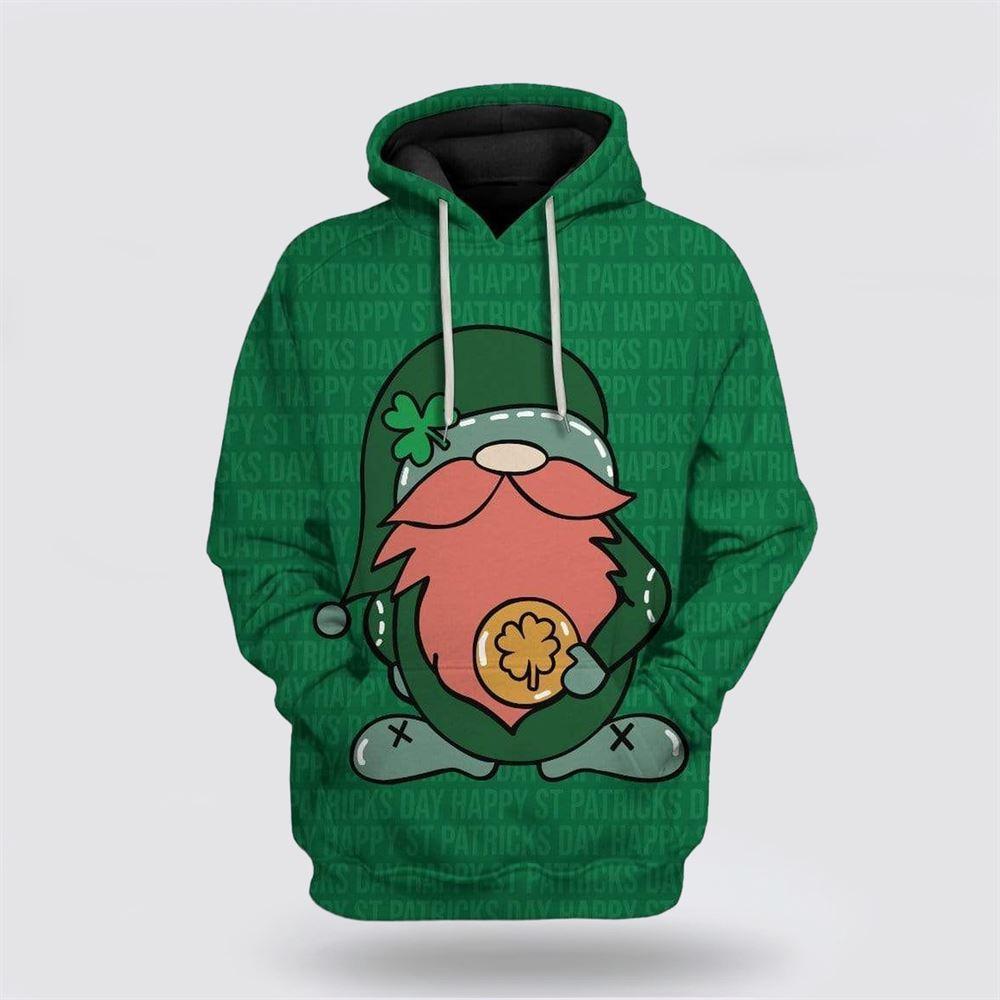 St Patrick’s Day Hoodie, St Patrick Gnome Custom Hoodie Apparel, St Patricks Day Shirts
