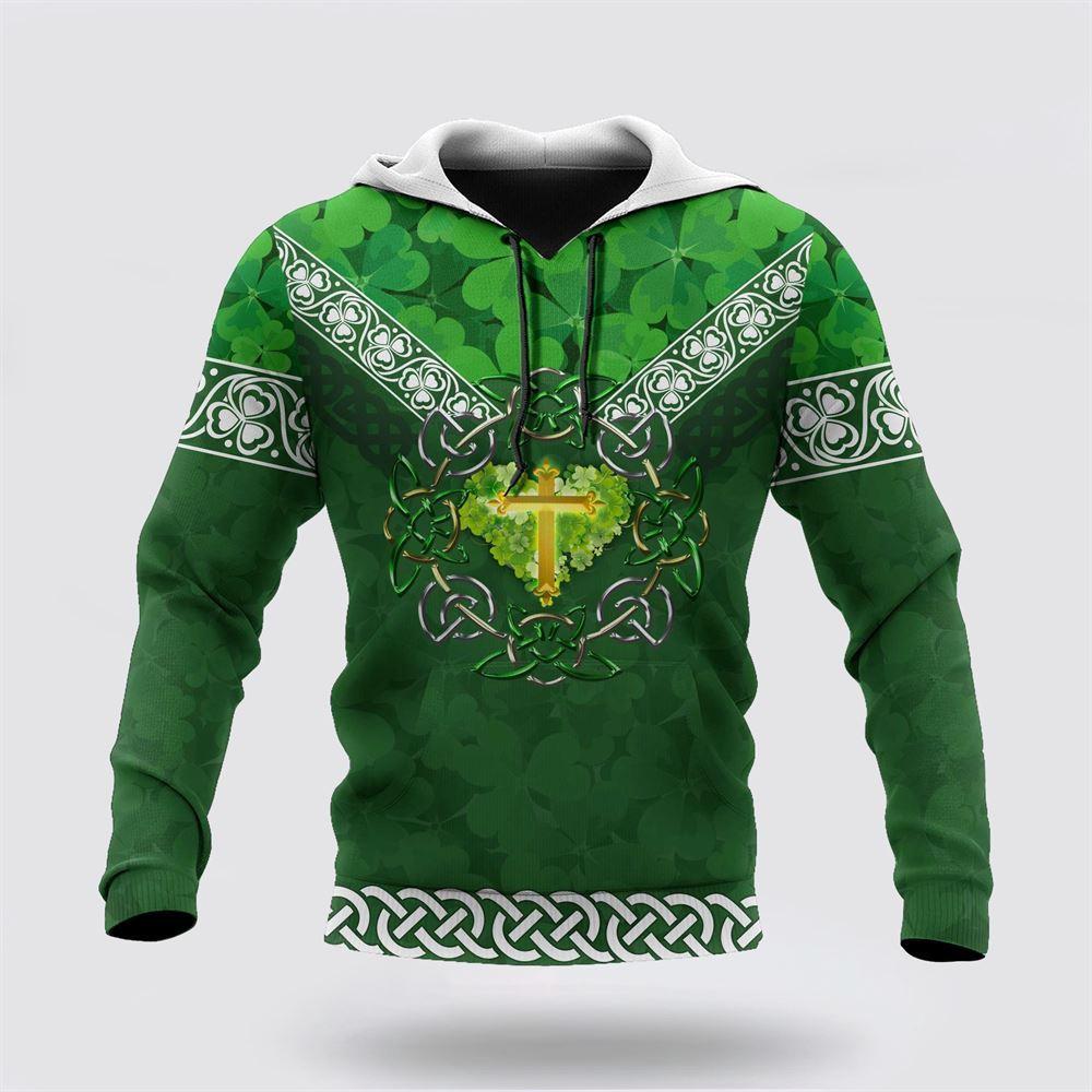 St Patrick’s Day Hoodie, patricks day jesus all over printed Hoodie, St Patricks Day Shirts