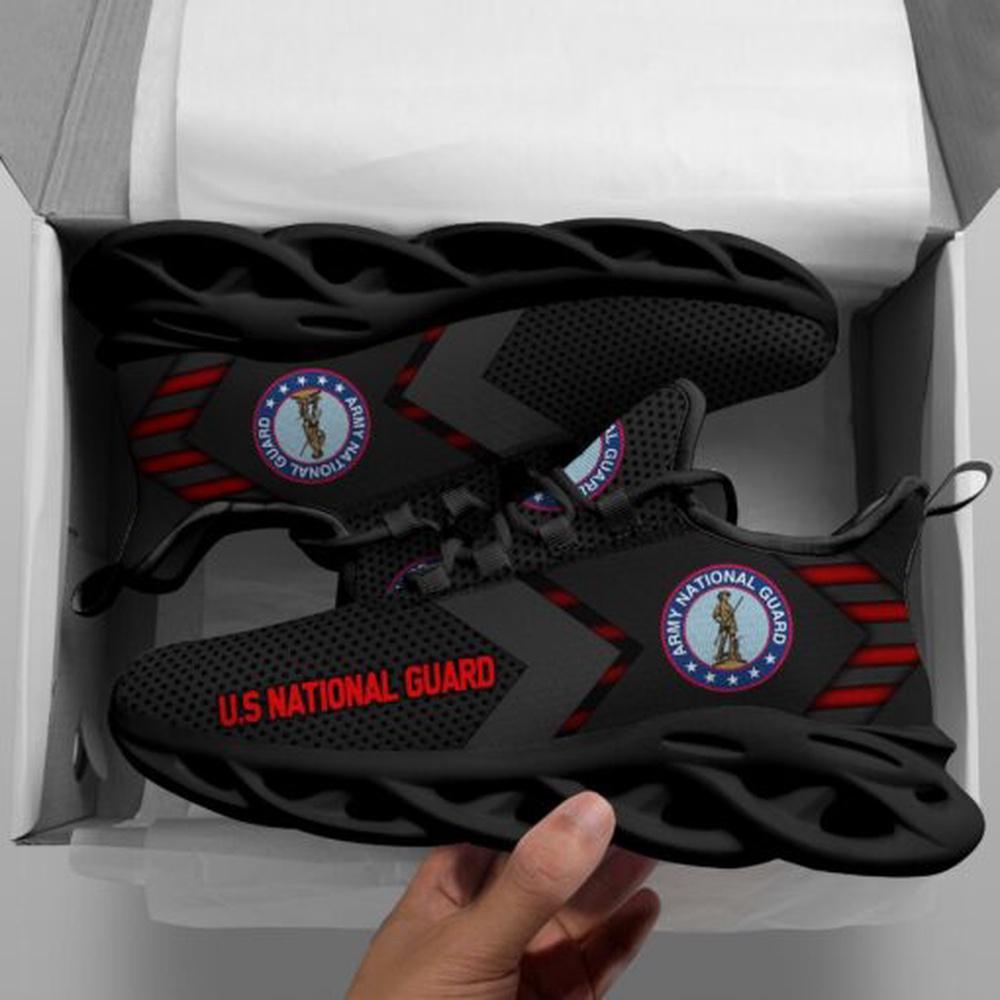 US National Guard Military Sneaker Veterans Clunky Sneakers All Over Print, Veterans Shoes, Max Soul Shoes