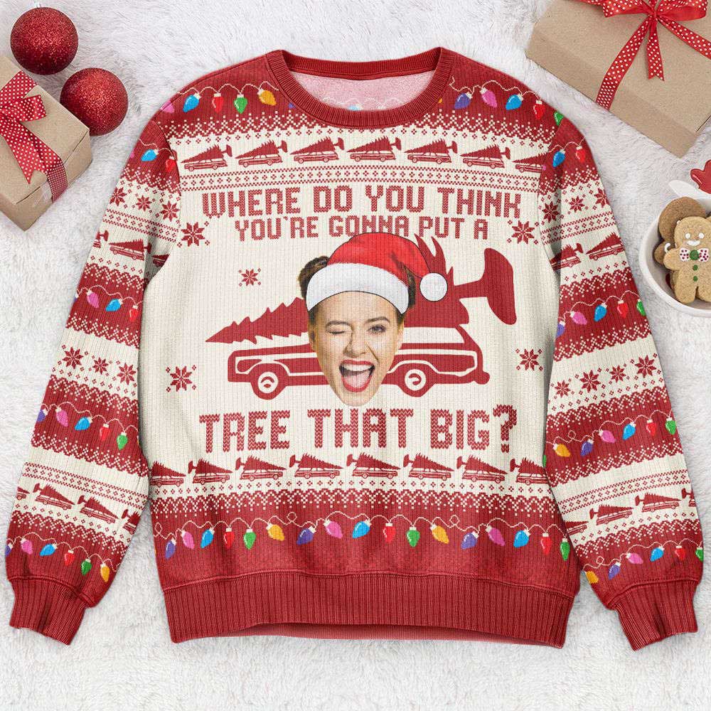 Ugly Christmas Sweater, Custom Face Bend Over & I’ll Show You, Personalized Photo Ugly Sweater, Best Ugly Christmas Sweater