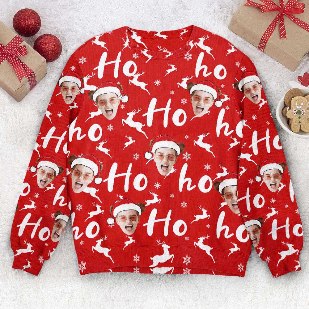 Ugly Christmas Sweater, Custom Face Christmas Family Silly Hohoho, Personalized Photo Ugly Sweater, Best Ugly Christmas Sweater