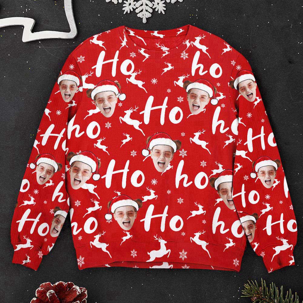 Ugly Christmas Sweater, Custom Face Christmas Family Silly Hohoho, Personalized Photo Ugly Sweater, Best Ugly Christmas Sweater