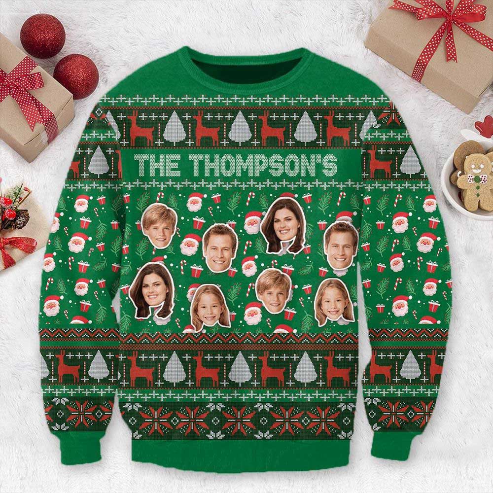 Ugly Christmas Sweater, Custom Face Christmas Family Ugly Sweater, Personalized Photo Ugly Sweater, Best Ugly Christmas Sweater