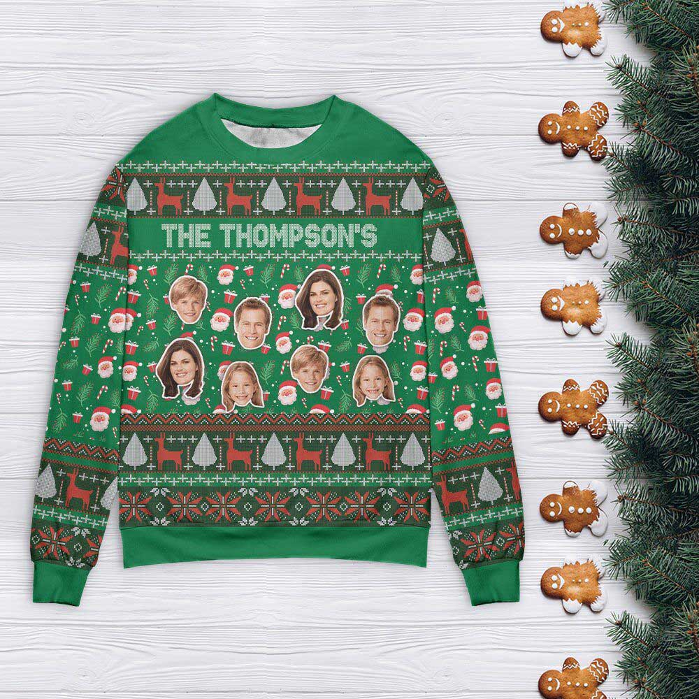 Ugly Christmas Sweater, Custom Face Christmas Family Ugly Sweater, Personalized Photo Ugly Sweater, Best Ugly Christmas Sweater
