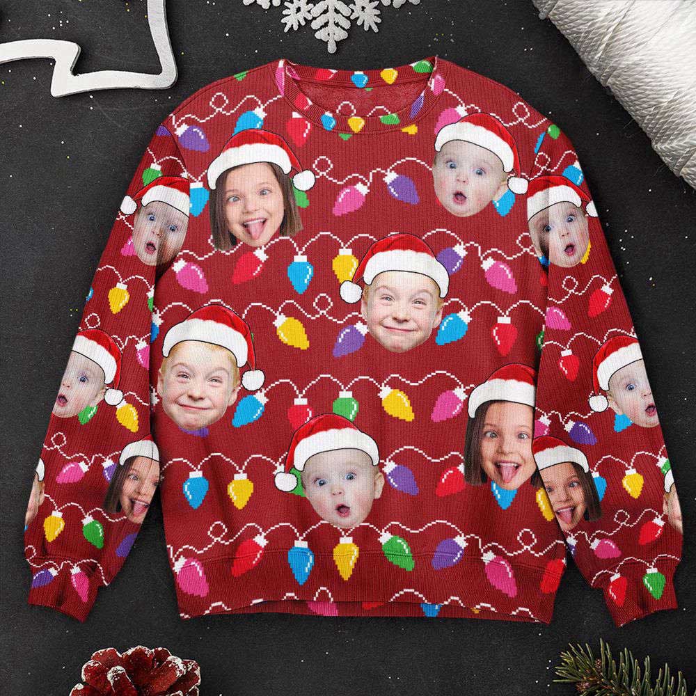 Ugly Christmas Sweater, Custom Face Funny Christmas Leds, Personalized Photo Ugly Sweater, Best Ugly Christmas Sweater