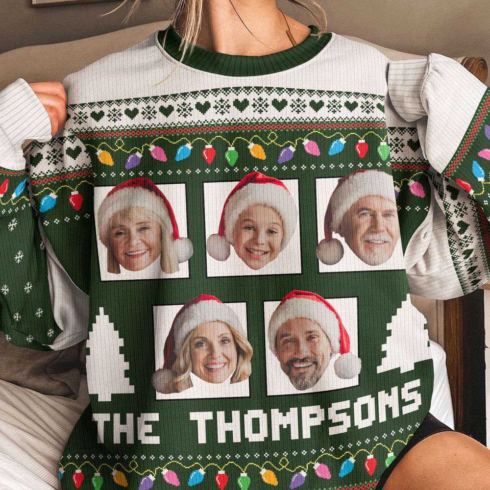 Ugly Christmas Sweater, Custom Face Funny, Christmas Light, Personalized Photo Ugly Sweater, Best Ugly Christmas Sweater