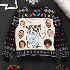 Ugly Christmas Sweater, Guess What Funny Chicken&hellip;
