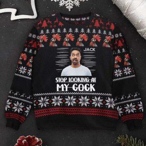 Ugly Christmas Sweater, Stop Looking At My&hellip;