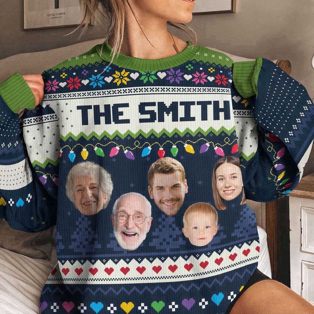 Ugly Christmas Sweater, The Family, Personalized Photo Ugly Sweater, Best Ugly Christmas Sweater