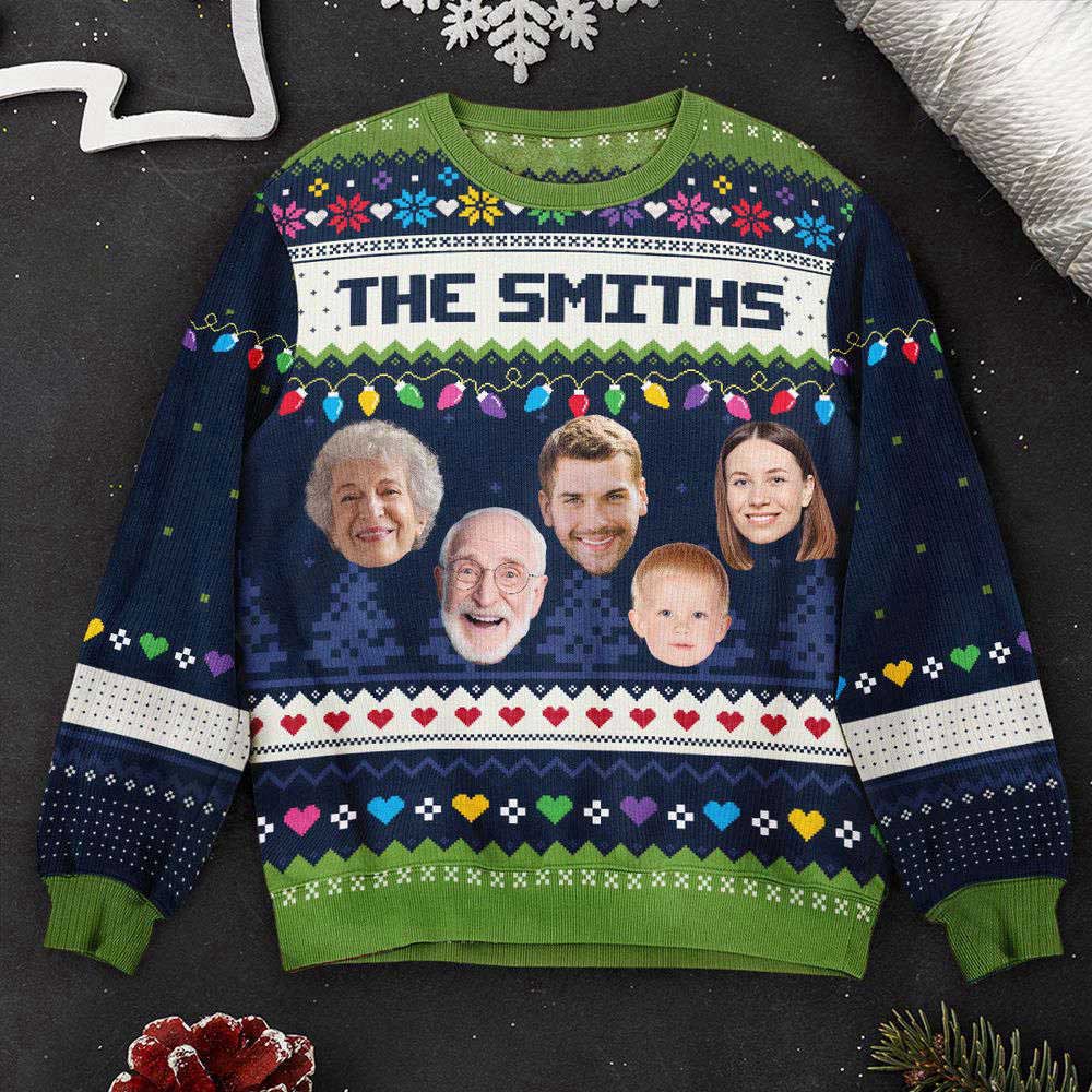 Ugly Christmas Sweater, The Family, Personalized Photo Ugly Sweater, Best Ugly Christmas Sweater