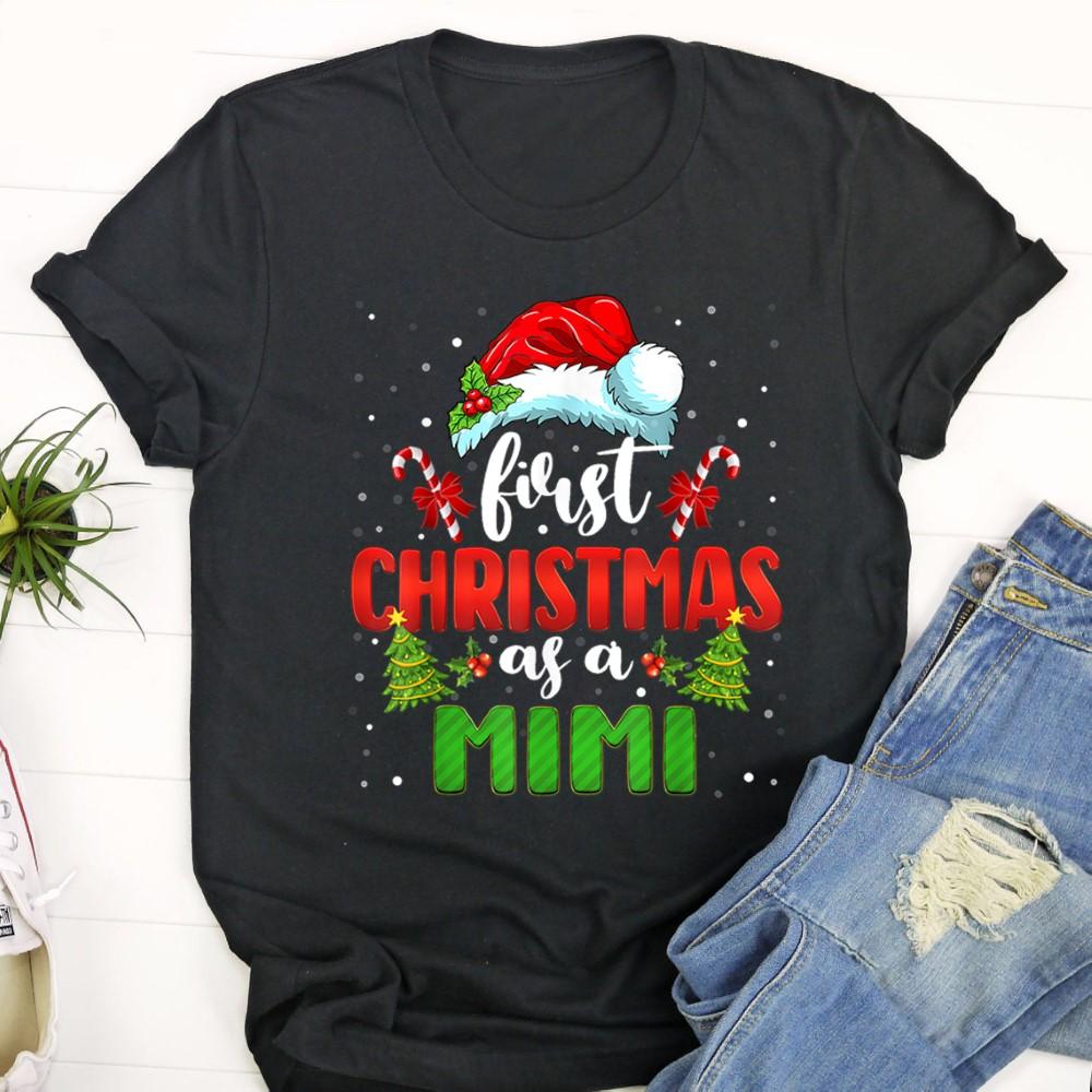 Ugly Christmas T Shirt, Announcement Santa First Christmas As A Mimi Family Matching T Shirt, Christmas Tshirt Designs