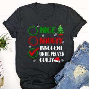 Ugly Christmas T Shirt, Funny Nice Naughty&hellip;