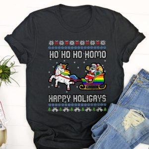 Ugly Christmas T Shirt, Ho Ho Homosexual&hellip;