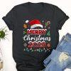 Ugly Christmas T Shirt, Merry Christmas Hat Santa Flamingo Light Snow Xmas Pajamas T Shirt, Christmas Tshirt Designs