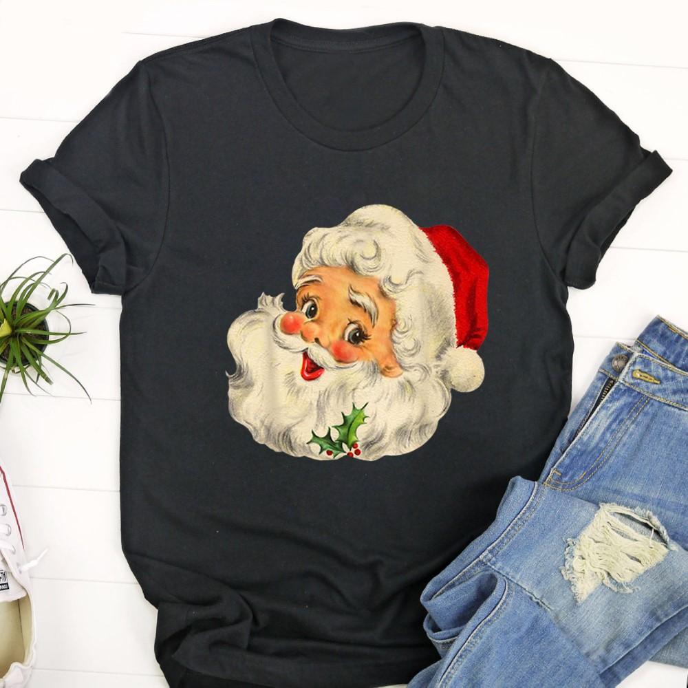 Ugly Christmas T Shirt, Vintage Christmas Santa Claus Face Funny Old FashiOned T Shirt, Christmas Tshirt Designs