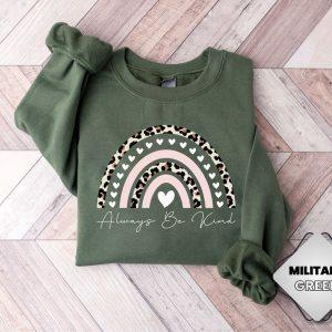 Valentines Sweatshirt Always Be Kind Sweatshirt Teacher Sweatshirt Leopard Heart Shirt Womens Valentines Sweatshirt 5 jm6y2s.jpg