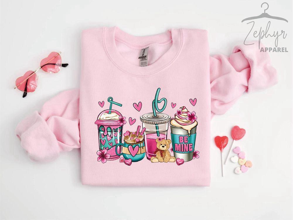 Valentines Sweatshirt, Be Mine Valentine Sweatshirt, Coffee Valentine Sweatshirt, Womens Valentines Sweatshirt