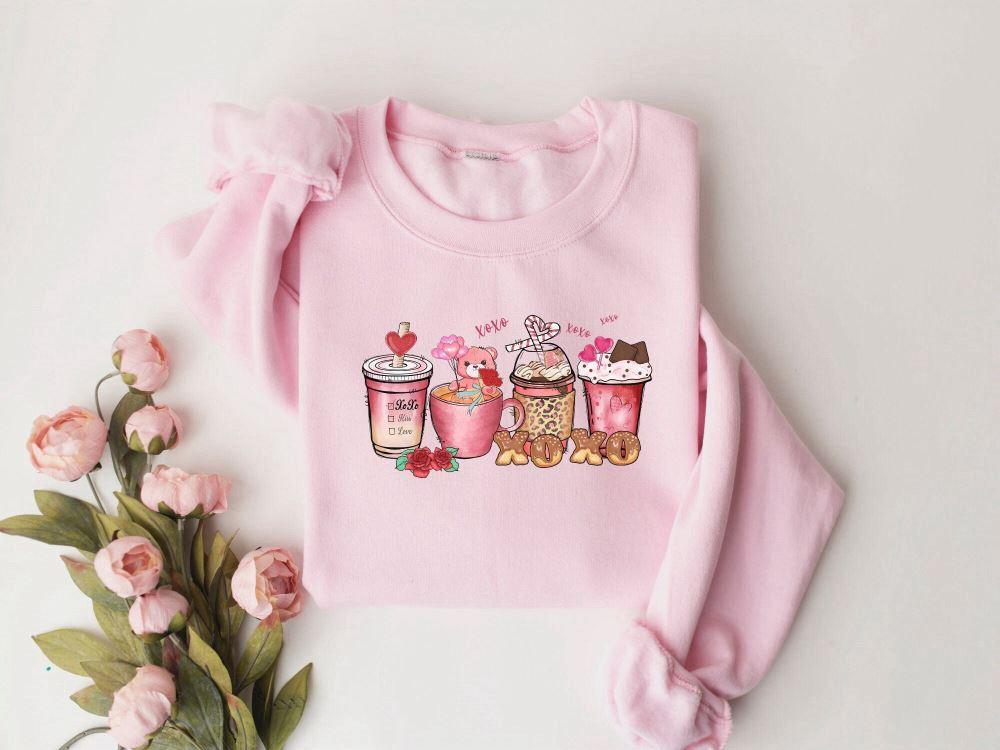 Valentines Sweatshirt, Coffee Sweatshirt, XOXO Sweatshirt, Womens Valentines Sweatshirt Valentines Sweatshirt, Coffee Sweatshirt, XOXO Sweatshirt, Womens Valentines Sweatshirt