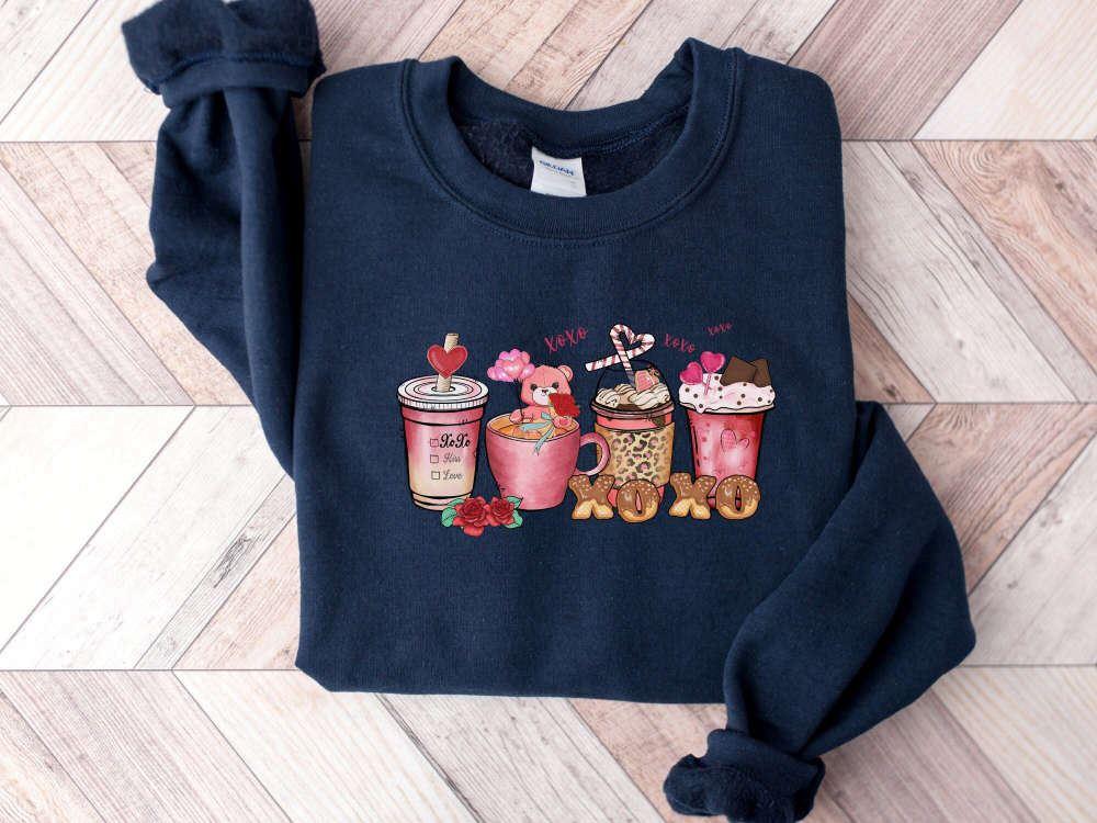 Valentines Sweatshirt, Coffee Sweatshirt, XOXO Sweatshirt, Womens Valentines Sweatshirt Valentines Sweatshirt, Coffee Sweatshirt, XOXO Sweatshirt, Womens Valentines Sweatshirt