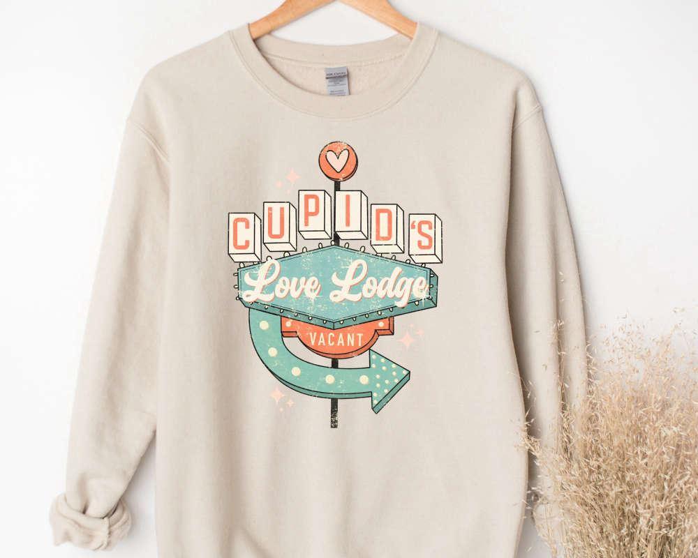 Valentines Sweatshirt, Cupid’s Love Lodge Vacant Sweatshirt, Valentine’s Day Sweatshirt, Womens Valentines Sweatshirt