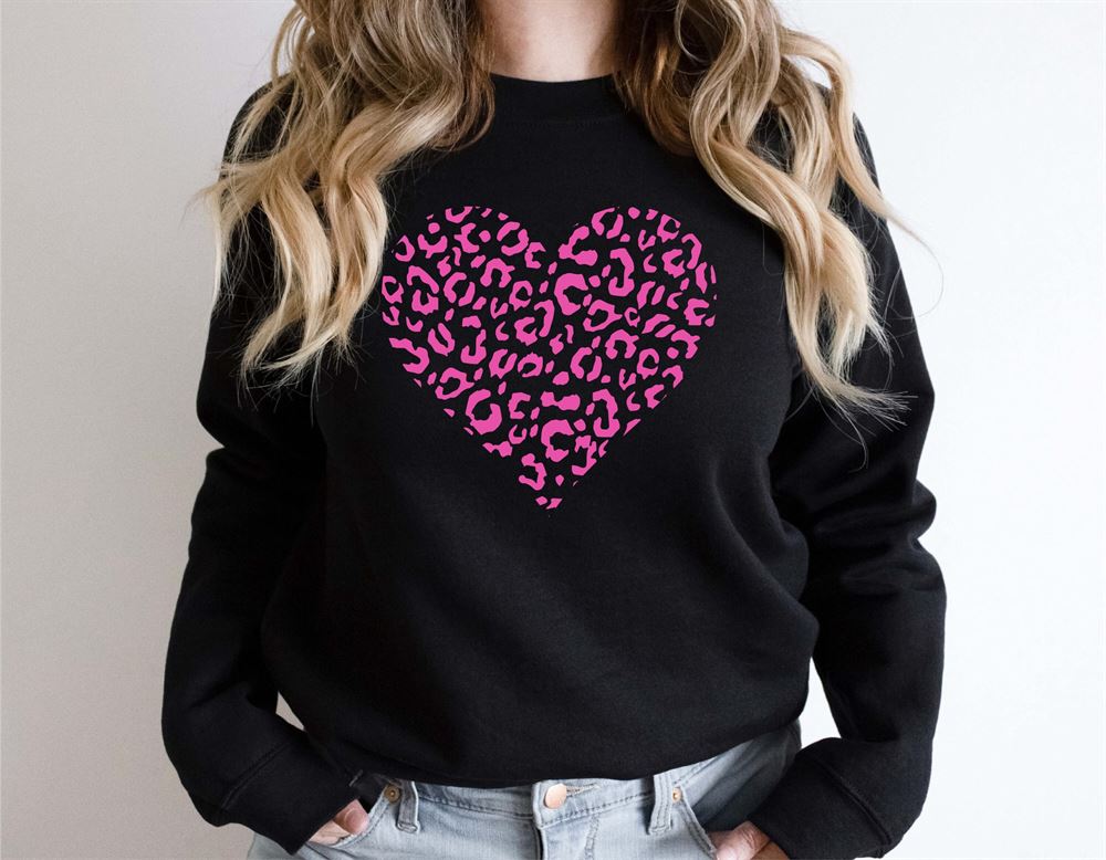 Valentines Sweatshirt, Leopard Heart Sweatshirt, Love Sweatshirt, Valentines Sweatshirt, Womens Valentines Sweatshirt