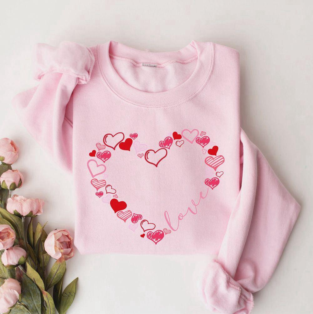 Valentines Sweatshirt, Love Sweatshirt, Cute Hearts Sweatshirt, Valentines Day Sweatshirt, Womens Valentines Sweatshirt
