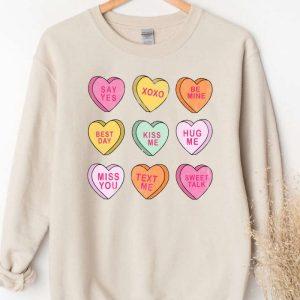 Valentines Sweatshirt, Valentines Day Sweatshirt, Conversation Hearts&hellip;