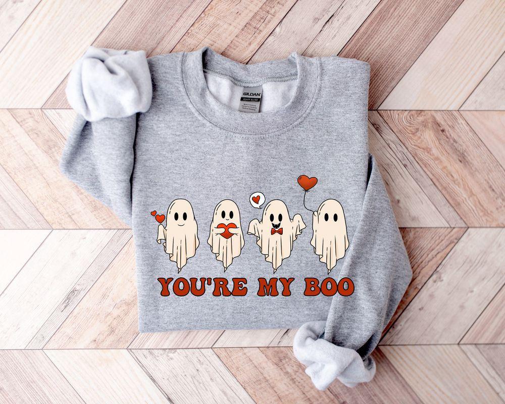 Valentines Sweatshirt, You Are My Boo Sweatshirt, Cute Ghost Sweater, Spooky Valentine, Womens Valentines Sweatshirt