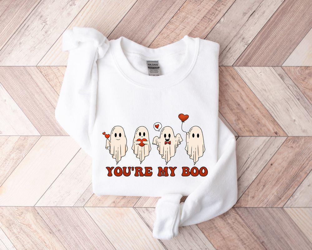 Valentines Sweatshirt, You Are My Boo Sweatshirt, Cute Ghost Sweater, Spooky Valentine, Womens Valentines Sweatshirt