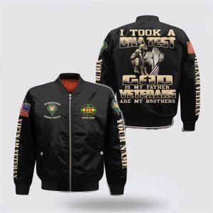 Veteran Bomber Jacket, Custom Name Vietnam Veteran Military Are My Brothers Bomber Jacket, Military Bomber Jacket