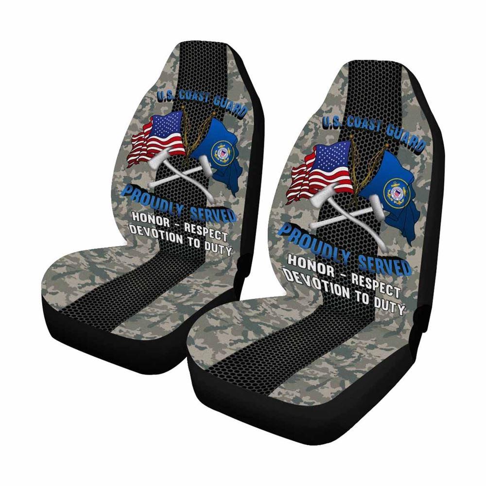 Veteran Car Seat Covers, Us Coast Guard Damage Controlman Dc Logo Proudly Served Car Seat Covers, Car Seat Covers Designs