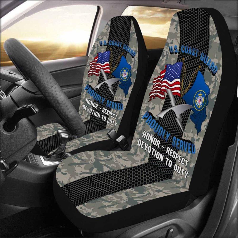 Veteran Car Seat Covers, Us Coast Guard Intelligence Specialist Is Logo Proudly Served Car Seat Covers, Car Seat Covers Designs