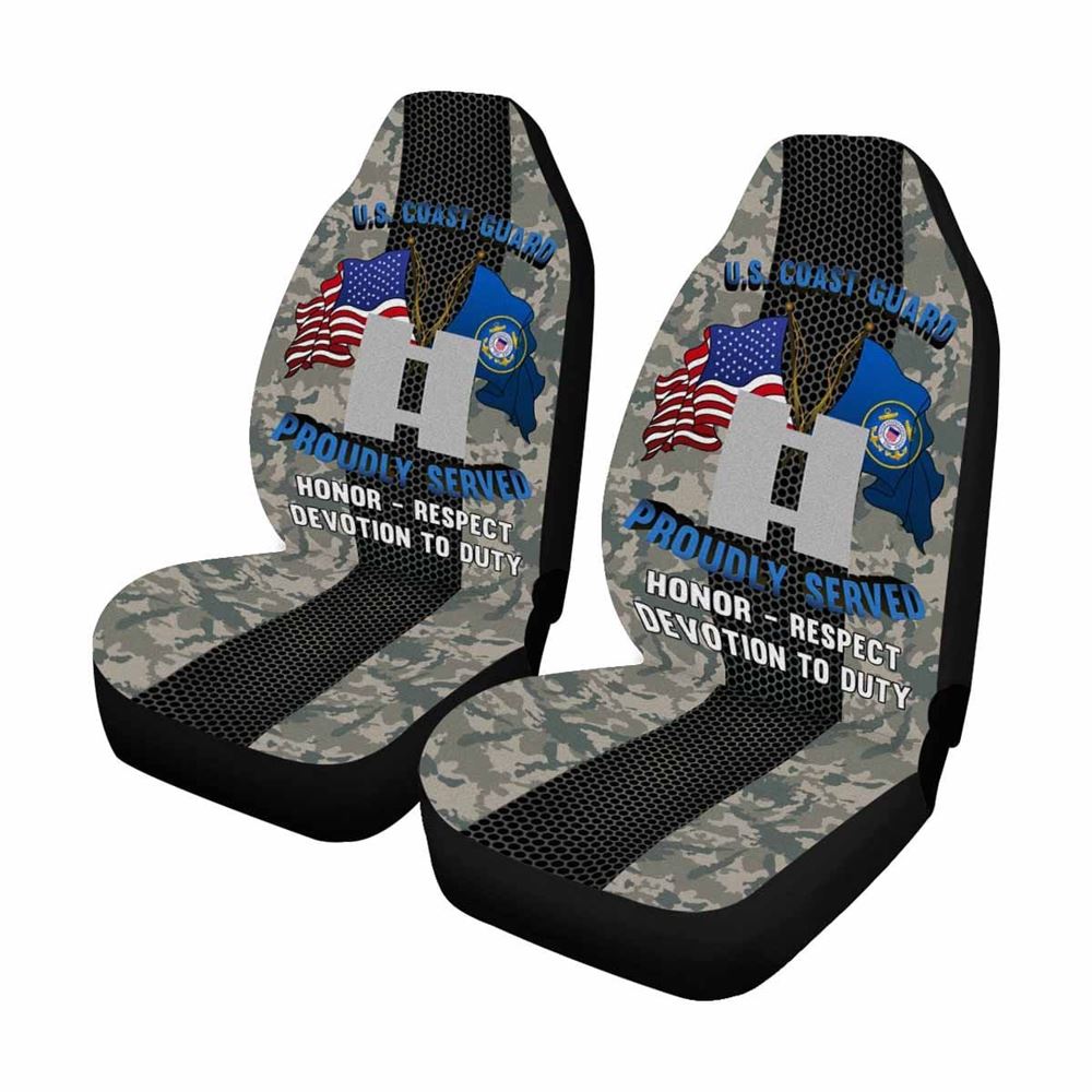 Veteran Car Seat Covers, Us Coast Guard O-3 Lieutenant O3 Lt Junior Officer Car Seat Covers, Car Seat Covers Designs