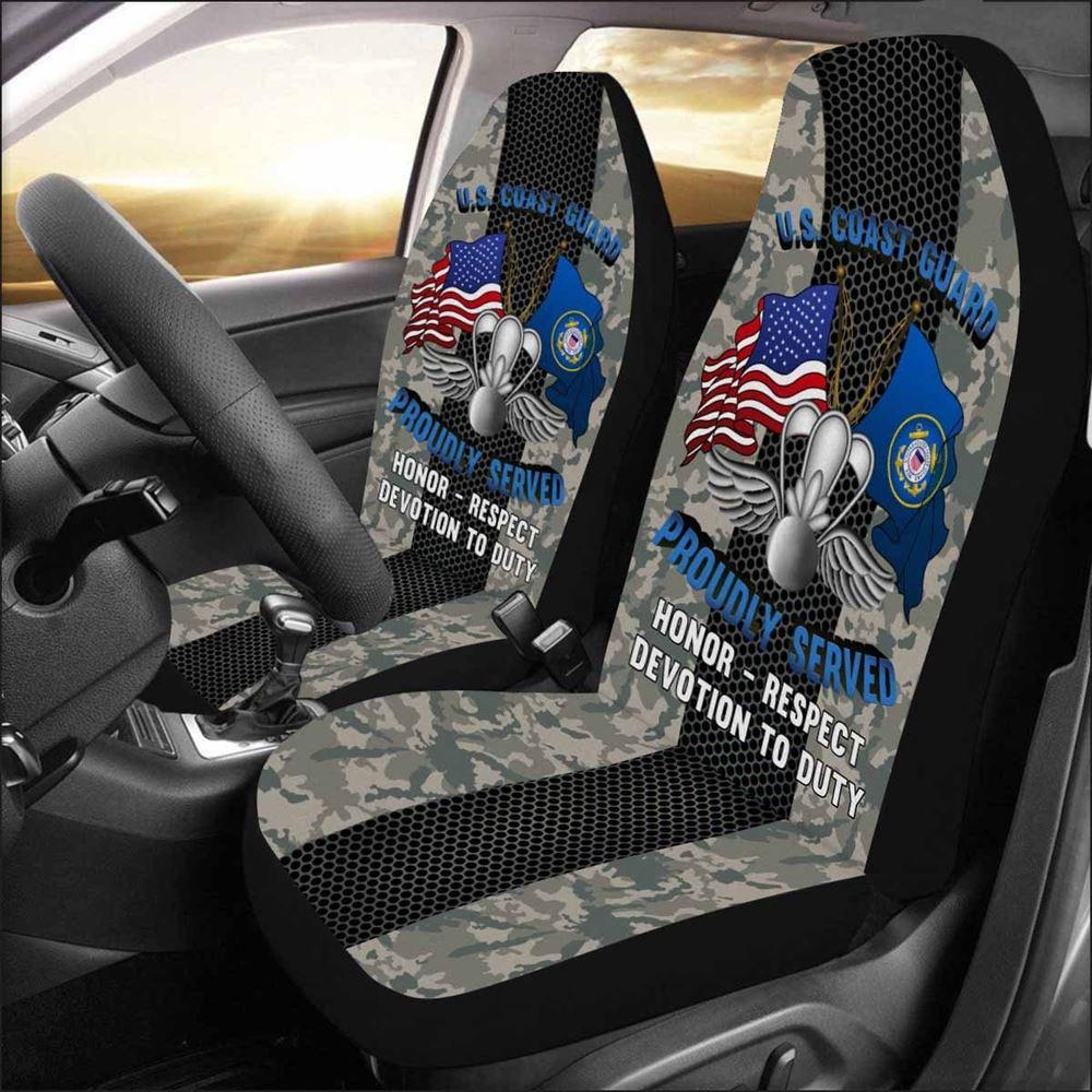 Veteran Car Seat Covers, Uscg Aviation Survival Technician Ast Logo Proudly Served Car Seat Covers, Car Seat Covers Designs