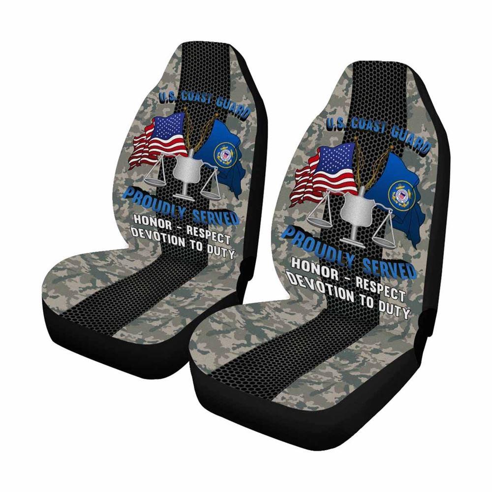 Veteran Car Seat Covers, Uscg Investigator Iv Logo Proudly Served Car Seat Covers, Car Seat Covers Designs