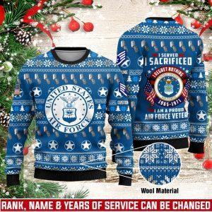 Veterans Sweater, Custom US Air Force Veteran&hellip;