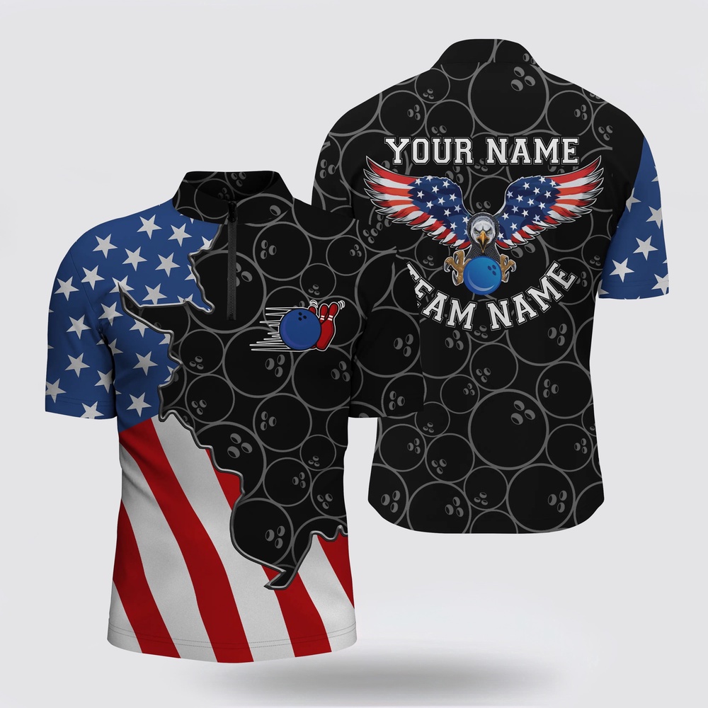 Bowling Jersey, American Flag Patriotic Retro Bowling Bowling Jersey Shirts For Men Custom Black Bowling Team Jerseys Bowling Jersey, American Flag Patriotic Retro Bowling Bowling Jersey Shirts For Men Custom Black Bowling Team Jerseys