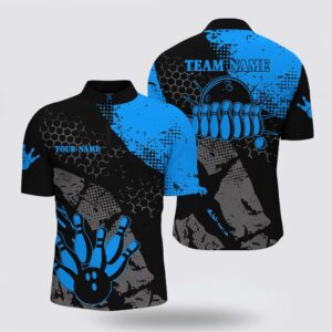 Bowling Jersey, Black And Blue Men Bowling&hellip;
