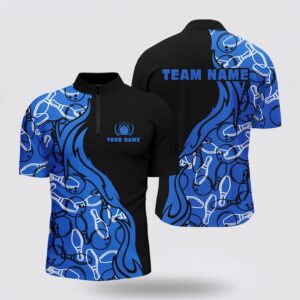 Bowling Jersey, Black And Blue Pattern Bowling&hellip;