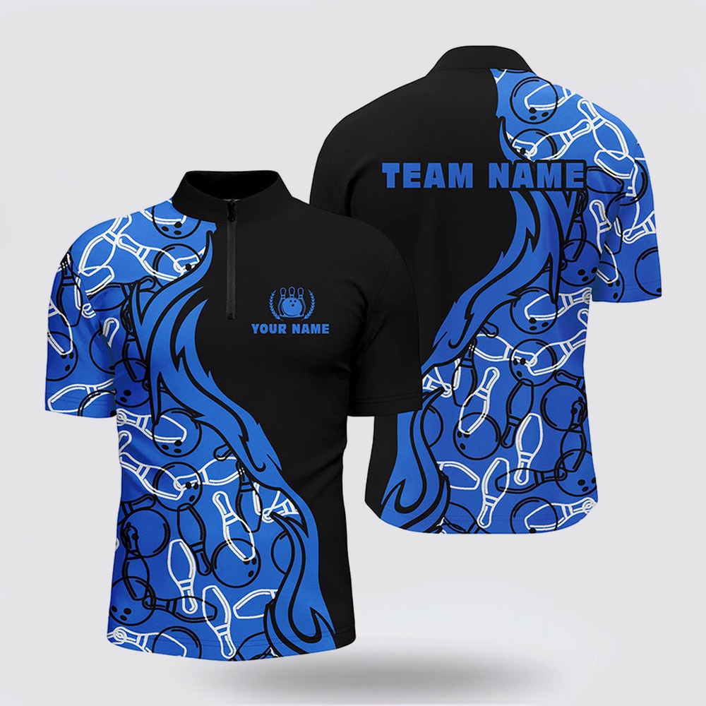 Bowling Jersey, Black And Blue Pattern Bowling Bowling Jersey Shirts For Men, Custom Team Bowling Jerseys For Men Bowlers Bowling Jersey, Black And Blue Pattern Bowling Bowling Jersey Shirts For Men, Custom Team Bowling Jerseys For Men Bowlers